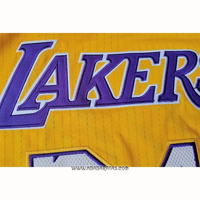 Camiseta Los Angeles Lakers Kobe Bryant #24 Amarillo
